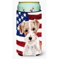 thumbnail image 1 of Wire Hair Jack Russell Patriotic Tall Boys Beverage Insulator Hugger, 1 of 1