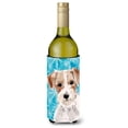 thumbnail image 1 of Wire Hair Jack Russell Winter Wine Bottle Beverge Insulator Hugger, 1 of 1
