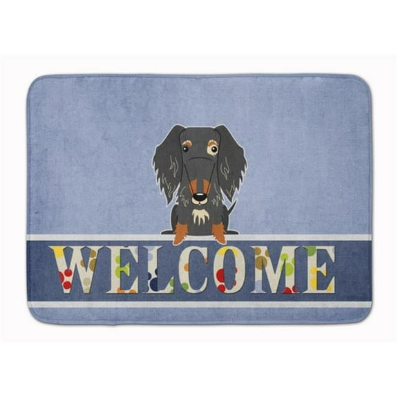 Wire Haired Dachshund Dapple Welcome Machine Washable Memory Foam Mat