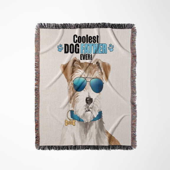 Wire Haired Jack Russell Terrier Fathers Day Dog For The Dogfather, Woven Blanket
