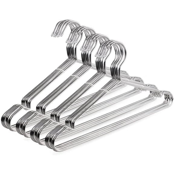 Wire Hangers 30 Pack Stainless Steel Strong Metal Wire Hangers Clothes 16.5 Inch