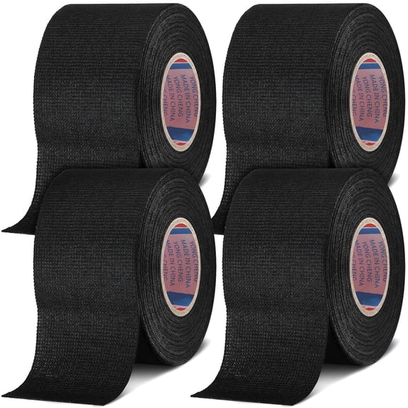 Wire Harness Cloth Electrical Tape Wire Loom Tape Wiring Harness Automotive Cloth Tape Heat Proof Adhesive Fabric Tape for Automotive Electrical Wrap Protection Insulation Cable Fixed (4 Roll,50 mm)