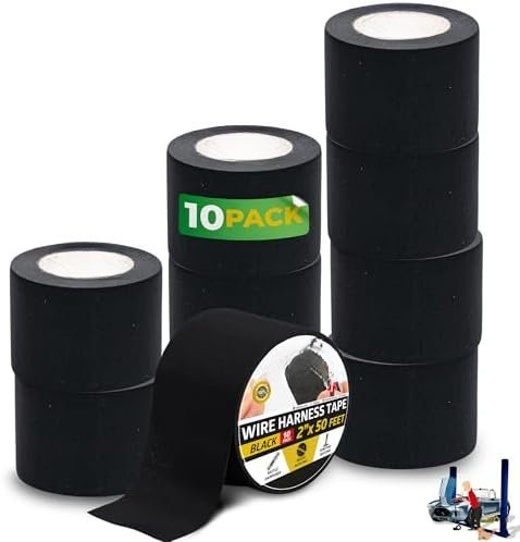 Engine Tape Line Wire Harness Tape, 2 x 50 (10-), High Temp Wiring Loom Harness Tape ...