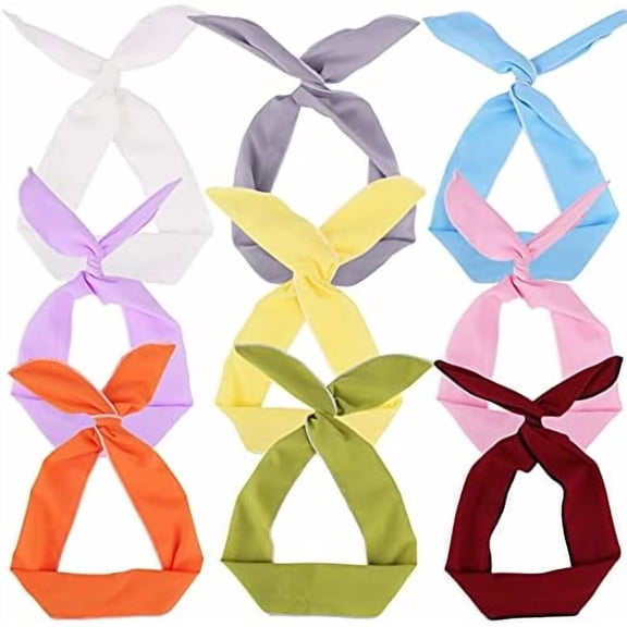 Wire Headbands for Women and Girls - 9 count Cute Wired Bow Twist Hair Accessories