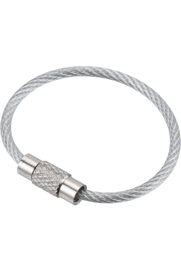 Wire Keychain Cable, Stainless Steel Key Ring Loop for Outdoor Sport