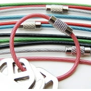 Wire Keyrings, 4-Inch, 12 Pack, Flexible Keychain with Plastic Coated Steel for Keys, Luggage Tags, Key Fobs