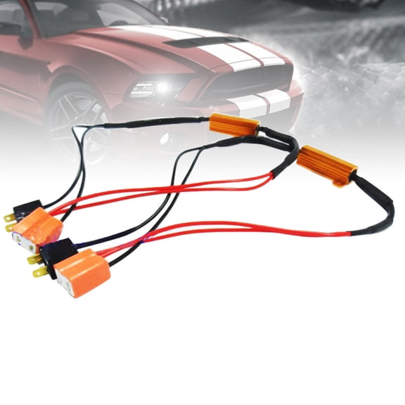 Wire LED Resistor Canceler Error Decoder H7 Head Light Low Beam Bulb Lamp Fix