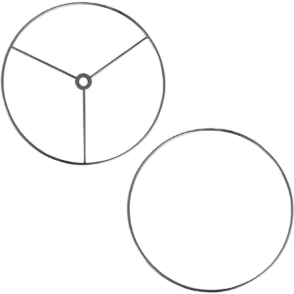 Wire Lamp Shade Rings with US Style Spider Fitter (14 Diameter), Includes 2 Galvanized Steel Silver Drum Rings, Make DIY Table/Floor/Pendant Lamps, For Lamps With Harps