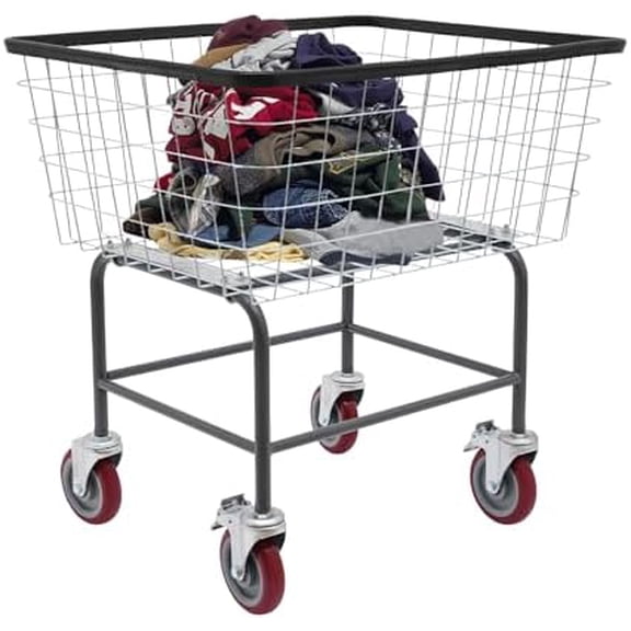 Wire Laundry Cart, 20''x15.7''x26'' Steel Wire Laundry Cart Commercial Wire Laundry Basket Cart 110lbs Heavy Duty Laundry Cart with 4 Casters for Laundry$$Home Decor, Kitchen, & Other