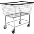 thumbnail image 1 of Wire Laundry Cart, 4.5 Bushel Rolling Laundry Basket with Wheels - 35''x15.7''x22'' Steel Frame Laundry Hamper for Home, Dorm, Apartment, 1 of 9