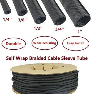 Braided Cloth Split Wire Loom Wrap, 3/4 Inch, 10 Foot Wire Sleeve 