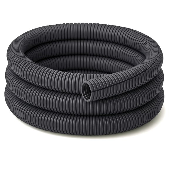 Wire Loom Tubing Gray 1 Inch - 20 Feet Cable Protection