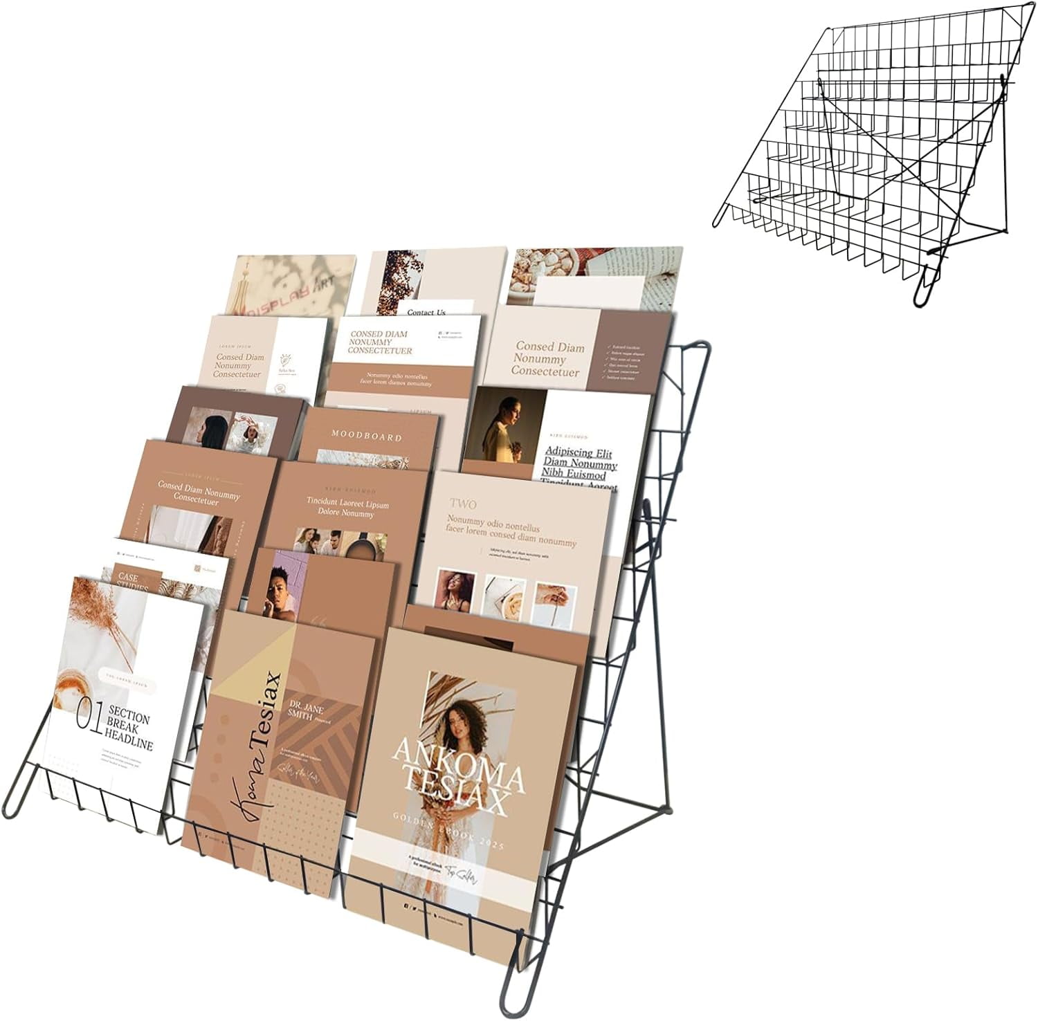 Wire Magazine Rack - Comic Book Rack Wide Wire Tabletop Display Rack ...