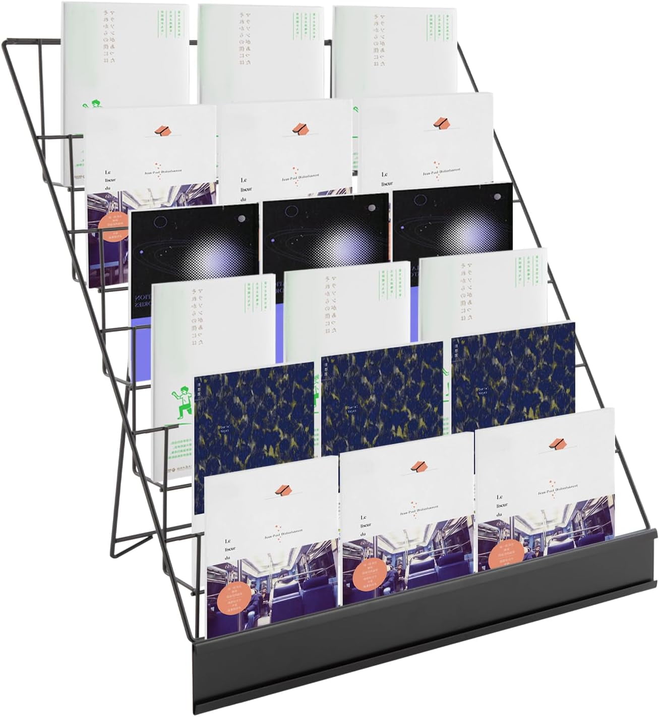 Wire Magazine Rack, Magazine Rack Floor with 6 Open Tiers, Literature ...