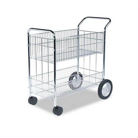 Wire Mail Cart 21.5w x 37.5d x 39.25h, Chrome