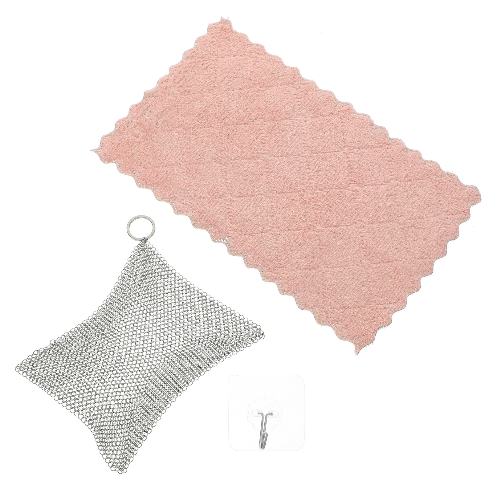 Wire Mesh 2 Count Pans Grill Scraper Cast Iron Cleaner Sponge Sponges