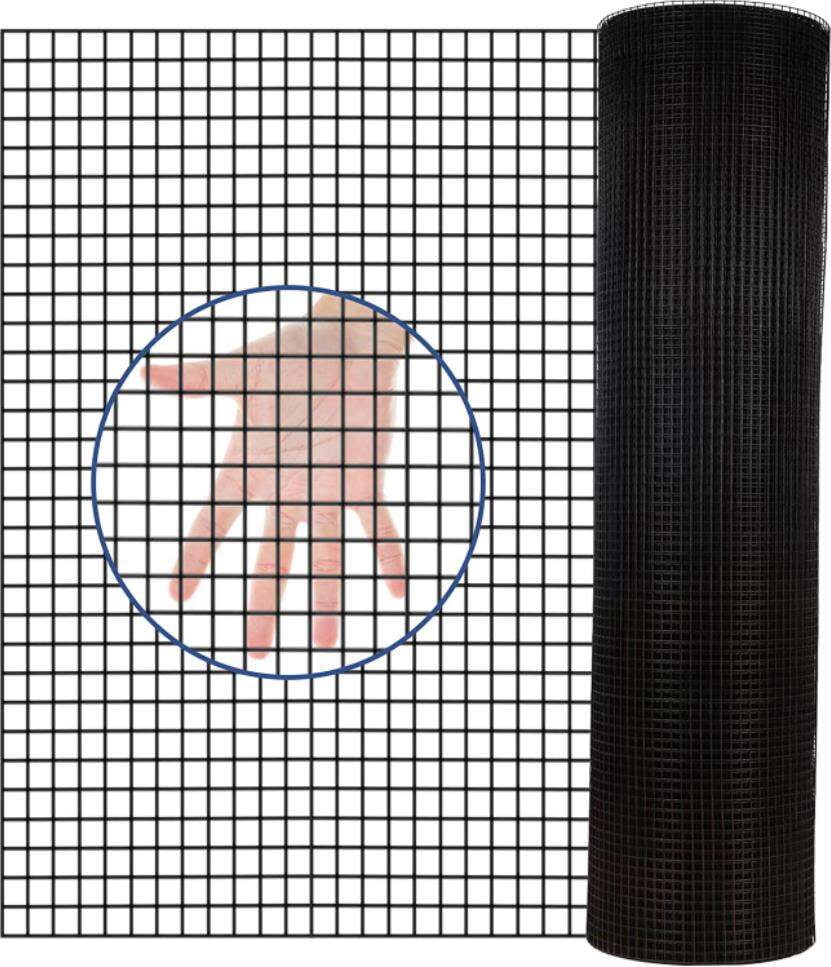 Wire Mesh, 36 inch×50 ft Black Vinyl Coated Hardware Cloth 19 Gauge 1/4 inch Black PVC Hardware Cloth, Black Welded Wire Fence Supports Poultry-Netting Cage-Home Improvement and Chicken Coop