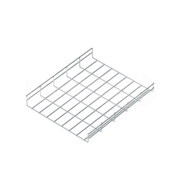 Wire Mesh Cable Tray - 4" W x 4" D x 5' L - Electro-Zinc Plated Steel - Chrome Finish