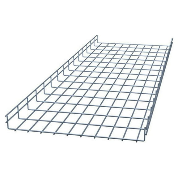 Wire Mesh Cable Tray, Electro Zinc Plated, Silver Steel, 1.97 x 19.69 x 59.06 inch, 2-Pack
