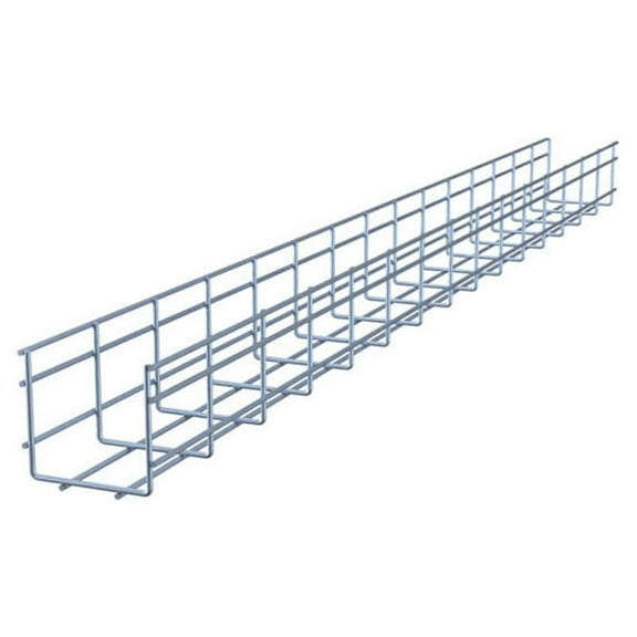 Wire Mesh Cable Tray, Electro Zinc Plated, Silver Steel, 3.93 x 3.94 x 59.06 inch, 2-Pack