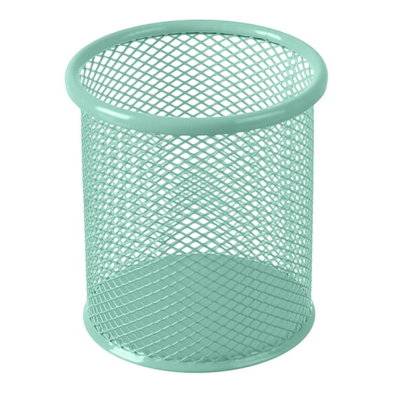 Wire Mesh Container Pen Organizer,Metal Mesh Pencil Holders,Pencil Holder Cup for Desk,Pen Holder,Round Shaped Pen Holders for Desk Office,Mesh Metal Pen Organizer for Home Office,Blue