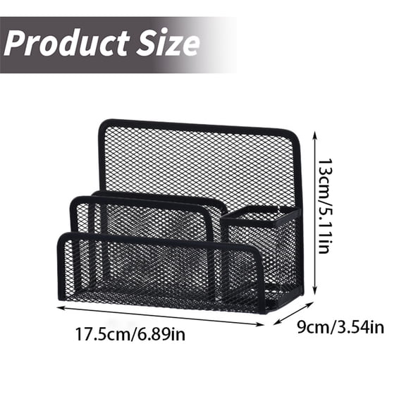 Wire Mesh Desk Organizer, 3-Tier Letter Tray, 1pc