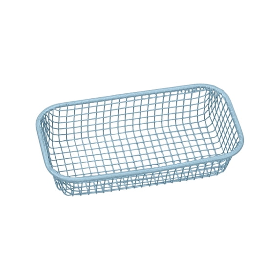 Wire Mesh Desk Organizer Basket, Minimalist Iron Storage Tray for Pens, Tools, and Small Items, Keeps Desktop Tidy, Perfect for Home Office or Dorm Room Decor