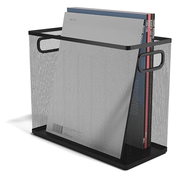 Wire Mesh File Organizer, Matte Black, 2Pack  Vertical Desktop Sorter for Files, Folders & Mail
