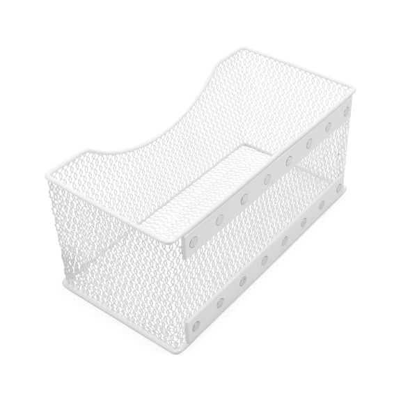 Wire Mesh Magnetic Storage Basket, Trash Caddy, Container, Desk Tray, Office Supply Accessory Organizer White
