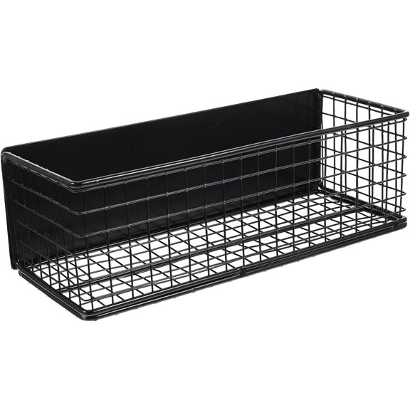 Wire Mesh Magnetic Storage Basket Trash Container Desk Tray Office Organizer for Refrigerator Microwave Oven Magnetic Surface Kitchen Office Black