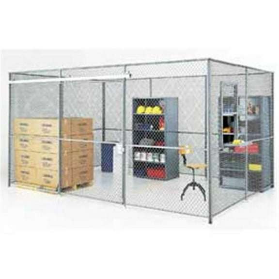 Wire Mesh Partition Security Room Without Roof - Gray - 10 x 10 x 10 in.