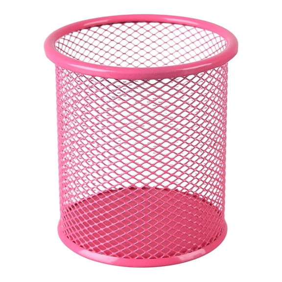 Wire Mesh Pen Holder,Pencil Cup Desk Organizer for Stationery,Scissors,Office Caddy Storage Basket Organizer,Durable Reusable Pencil Organizer Desk Organizer for Office Home, 1Pc(Pink,3.3x3.3x3.7")