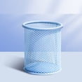 thumbnail image 1 of Wire Mesh Pen Holder, Pencil Cup Desk Organizer for Stationery, Scissors, Office Caddy Storage, 3.9" x 3.2"(Blue), 1 of 3