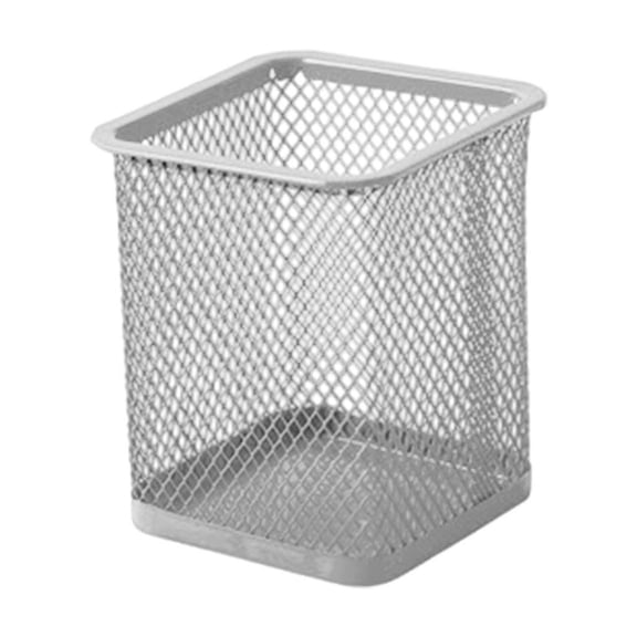 Wire Mesh Pen Holder,Square Metal Pencil Holders for Desk, Gray Pencils Organizer, Desktop Pens Cups for Office Home Classroom Dorm Use