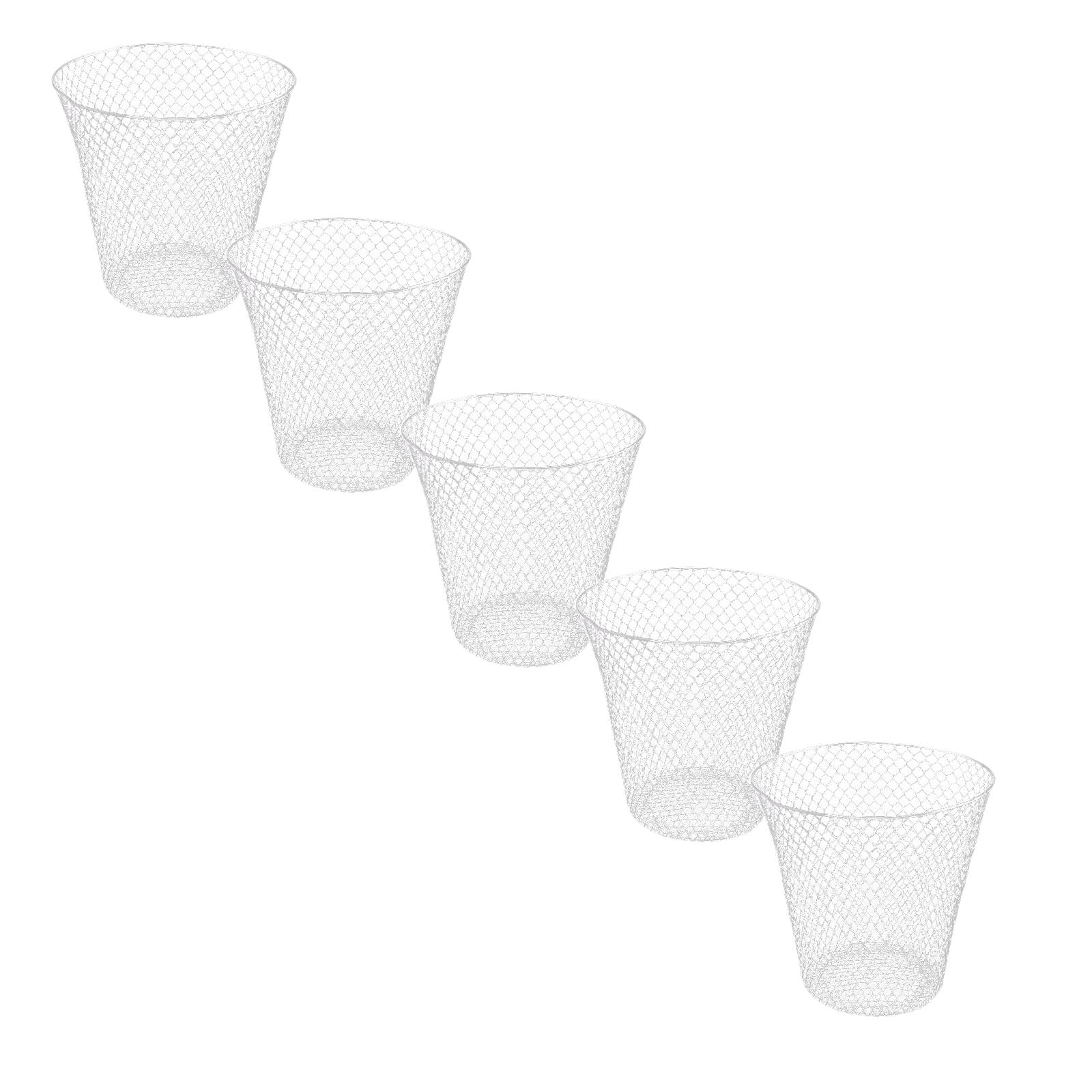 Wire mesh round waste lightweight can open top wastebasket large leaf