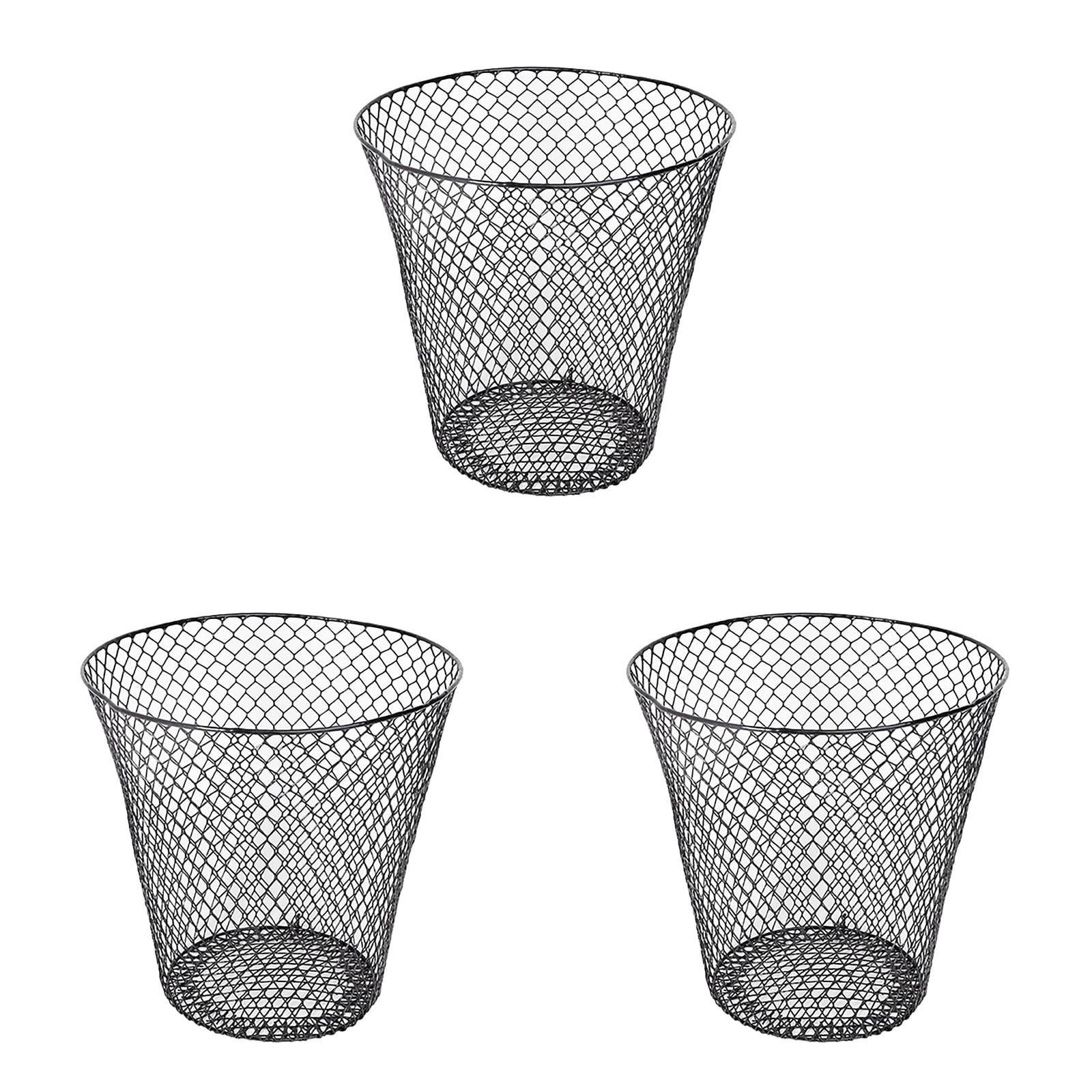 Wire Mesh Round Waste Lightweight Can Open Top Wastebasket Recycling