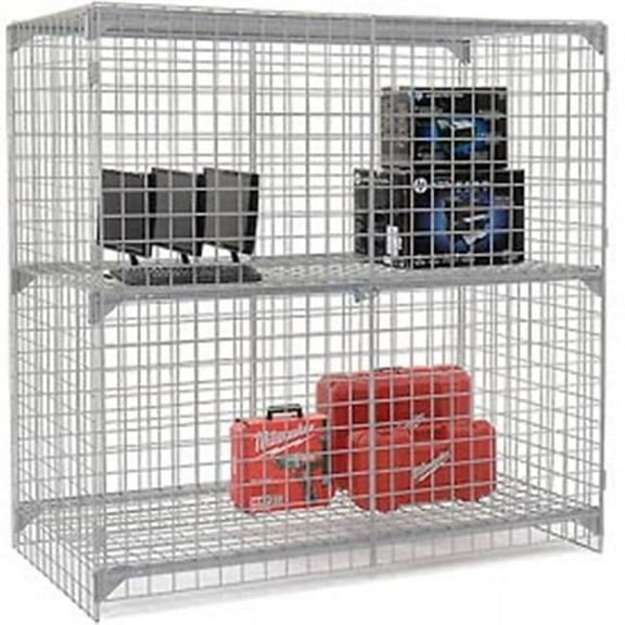 Wire Mesh Security Cage - Ventilated Locker - Gray - 72 x 24 x 72 in.