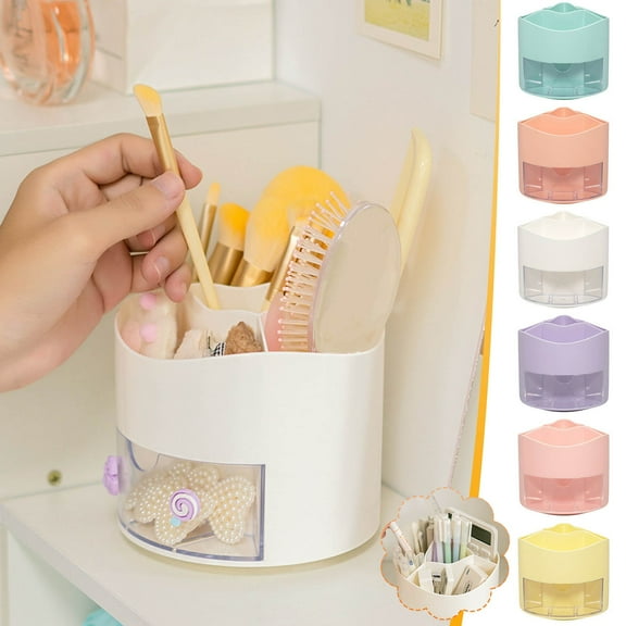 Wire Mesh Storage Rack Set, 360 Degree Desk Organizer & Rotating Stationery Storage Rack For Office And Learners