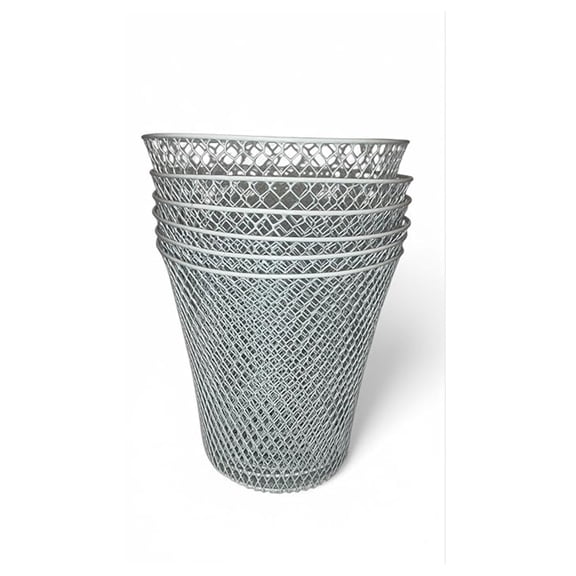 Wire Mesh Waste Basket (6, White)