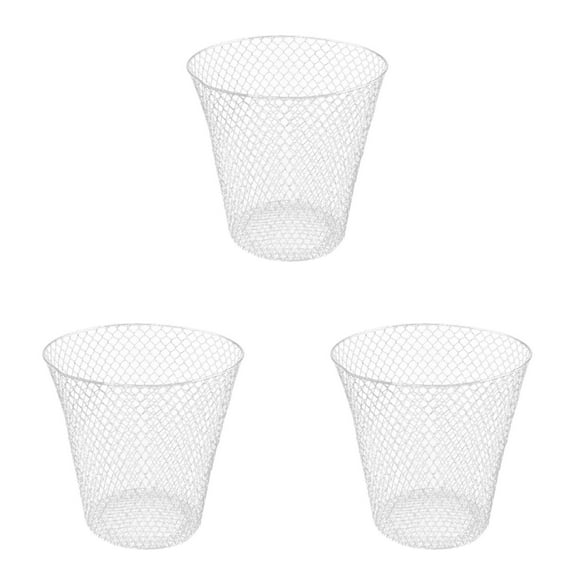 Wire Mesh Waste Basket - 9 Inch Round Open Top Can - Lightweight Recycling Bin for Desk, Office, School & Home Storage