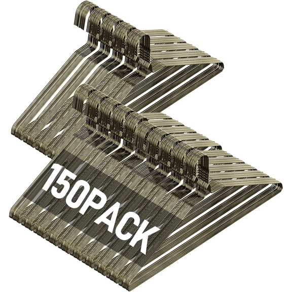 Wire Metal Clothes Hangers 150 Pack 16 Inch 12 Gauge Bronze