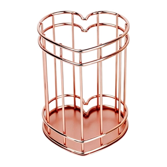 Wire Metal Desk Pen Holder, Multipurpose Makeup Brush Storage Cup, Desktop Stationery Organizer Container,3.93x3.14 Inch Open Top Metal Caddy for Cosmetic Tool Writing Supply Neat Desktop Arrangement