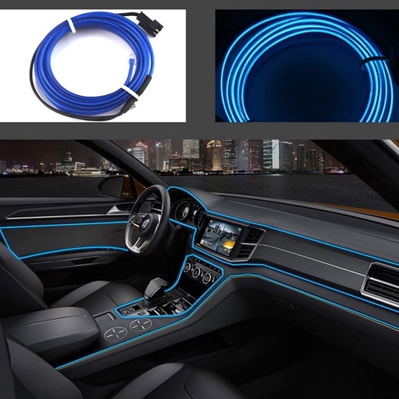Wire, Neon Lights Rope Neon Glowing Strobingectroluminescent Wire for Car Interior Decorations Xmas Party DIY(2m/6ft, Blue)