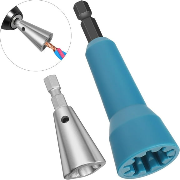 Wire Nut Twister Tool for Drill - Quick Connect Socket with 1/4" Chuck, Wire Stripping & Twisting Kit (2pcs)