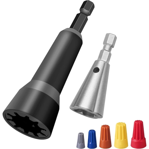 Wire Nut Twister,Wire Twisting Tool,Wire Nut Twiter for Drill,Spin Twist Wire Connector Socket,Wire Connector Driver with 1/4" Chuck,Wire Stripping and Twisting Tool(Wire Nut Twister Black)