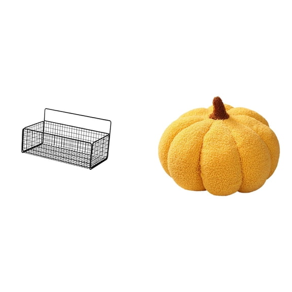 Wire Organizer Storage Basket Pumpkin Plush Soft Material for Halloween Party Home Bedroom Living Room