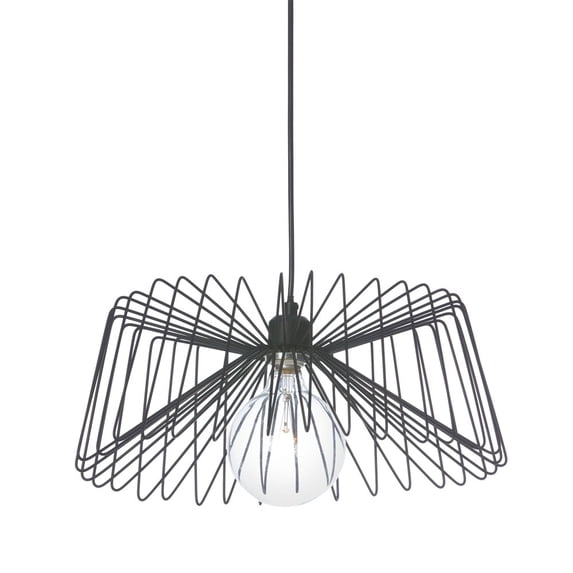 Wire Pendant-Finish:Matte Black,Size:17"Lx17"Dx17"Wx8.5"H,Style:Contemporary