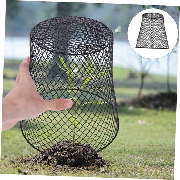 Wire Plant Protector Cage with Garden Markers & Ground Stakes, Reusable Outdoor Vegetable Flower Guard Cover Against Small Animals