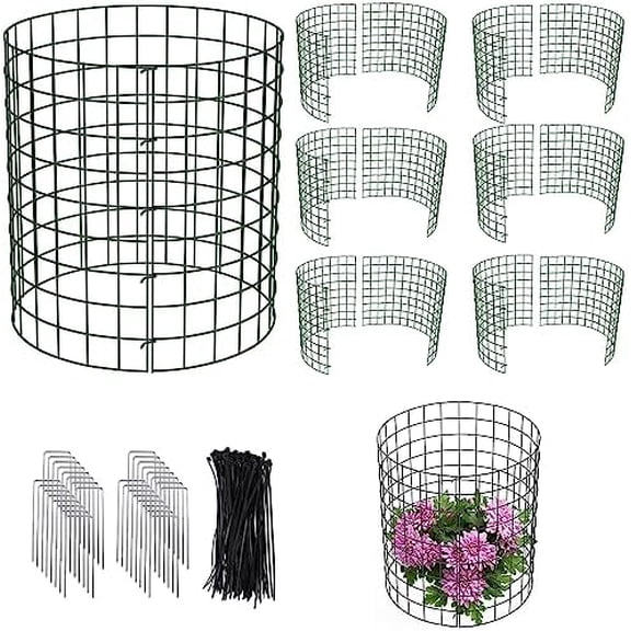 Wire Plant Protectors, 6 Pack Small Wire Plant Protectors from Animals Mesh Plant Metal Cage Chicken Wire Cover for Protect Plants, Garden,Shrubs and Vegetables from Animals(19.68x12.4In)