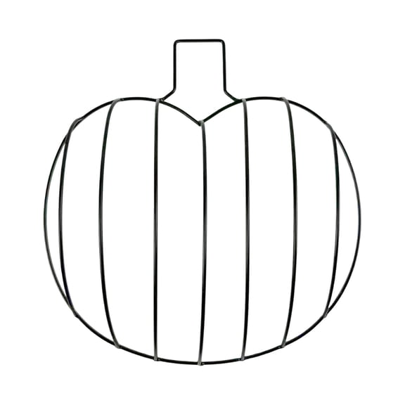 Wire Pumpkin Wreath Frame, 11.8 Inch Black Metal Pumpkin Wire Form for DIY Halloween Fall Thanksgiving Wreath Making, Home Front Door Wall Decor, 1‑Pack / 2‑Pack Optional